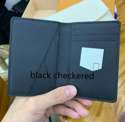 Designer wallet womens purse Compact POCKET ORGANIZER Designer Card Holders Fashion Short Luxury Multiple Wallet Key Coin Card Holder Damier Graphite Canvas PRPU