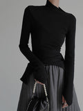vlovelaw  Elegant Long Sleeve Basic  T-Shirts, Solid Casual  T-Shirts For Spring & Fall, Women's Clothing