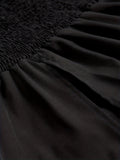 vlovelaw  Solid Split Hem Shirred Skirt, Casual Skirt For Spring & Summer, Women's Clothing