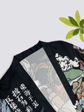 vlovelaw  Allover Print Open Front Kimono, Bell Sleeve Cover Up Kimono For Spring & Summer, Women's Clothing
