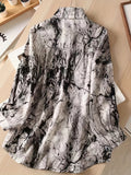 vlovelaw  Allover Print Button Front Shirt, Casual Long Sleeve Shirt For Spring & Fall, Women's Clothing