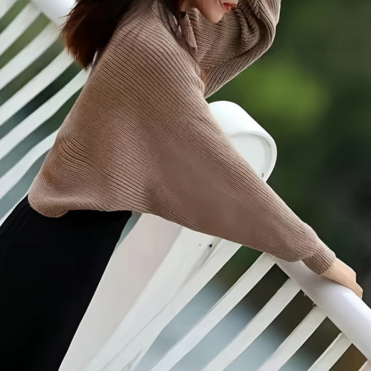 vlovelaw Solid Color Knit Shawl Thick Coldproof Warm Wrap Casual Elastic Cardigan For Women Autumn & Winter