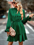 vlovelaw  Solid Long Sleeve Slim Dress, Casual Every Day Dress For Fall & Winter, Women's Clothing