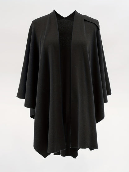 vlovelaw  Solid Open Front Shawl Tunics, Elegant Versatile Tunic Tops, Women's Clothing