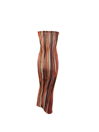 vlovelaw  Colorful Print Tube Dress, Sexy Strapless Dress For Spring & Summer, Women's Clothing