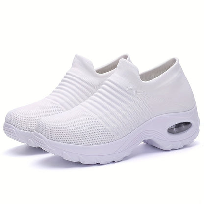 vlovelaw  Women's Breathable Knit Sneakers, Comfortable Low Top Slip On Shoes, Women's Air Cushion Shoes