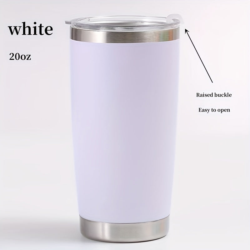 1pc Insulated Stainless Steel Vacuum Cup - 20oz Double-Layer Leakproof Flask with Lid for Hot and Cold Drinks - Perfect for Outdoor Enthusiasts, Commuters, and Students - Retains Temperature for Hours with Sweat-Free Design