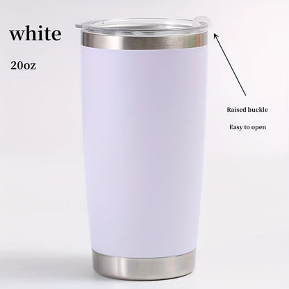 1pc Insulated Stainless Steel Vacuum Cup - 20oz Double-Layer Leakproof Flask with Lid for Hot and Cold Drinks - Perfect for Outdoor Enthusiasts, Commuters, and Students - Retains Temperature for Hours with Sweat-Free Design