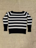 vlovelaw  Stripe Pattern Off Shoulder Knit Sweater, Casual Long Sleeve Pullover Sweater, Women's Clothing