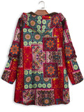 Graphic Print Long Sleeve Hooded Padded Jacket, Casual Zip Up Winter Warm Outerwear, Women's Clothing