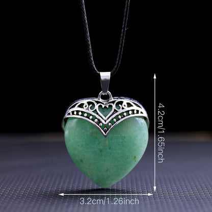 1PC Heart-Shaped Crystal Love Pendant - Healing & Meditation Necklace - Unisex Birthday Gift for Spiritual Enrichment