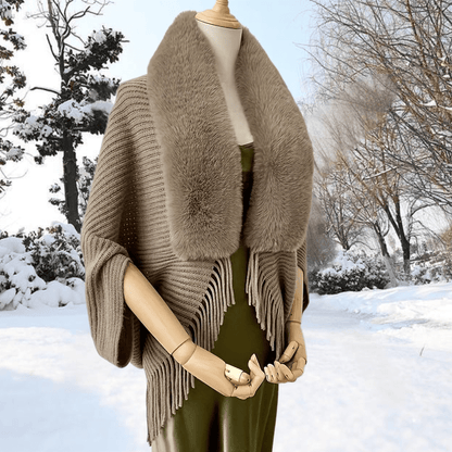 Furry Windproof Thermal Outdoor Shawls, Fall Winter Keep Warm Trendy Scarf Warp Cape Poncho For Fishing Cycling Riding