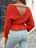 vlovelaw  Solid V Neck Sweater, Long Sleeve Casual Every Day Sweater For Fall & Winter, Women's Clothing