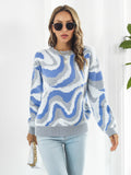 vlovelaw  Women's Sweater Tie Dye Crew Neck Color Block Long Sleeve Loose Fall Winter Sweater