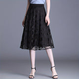 Solid Layered Pleated Skirts, Elegant High Waist A Line Knee Length Skirts, Women's Clothing