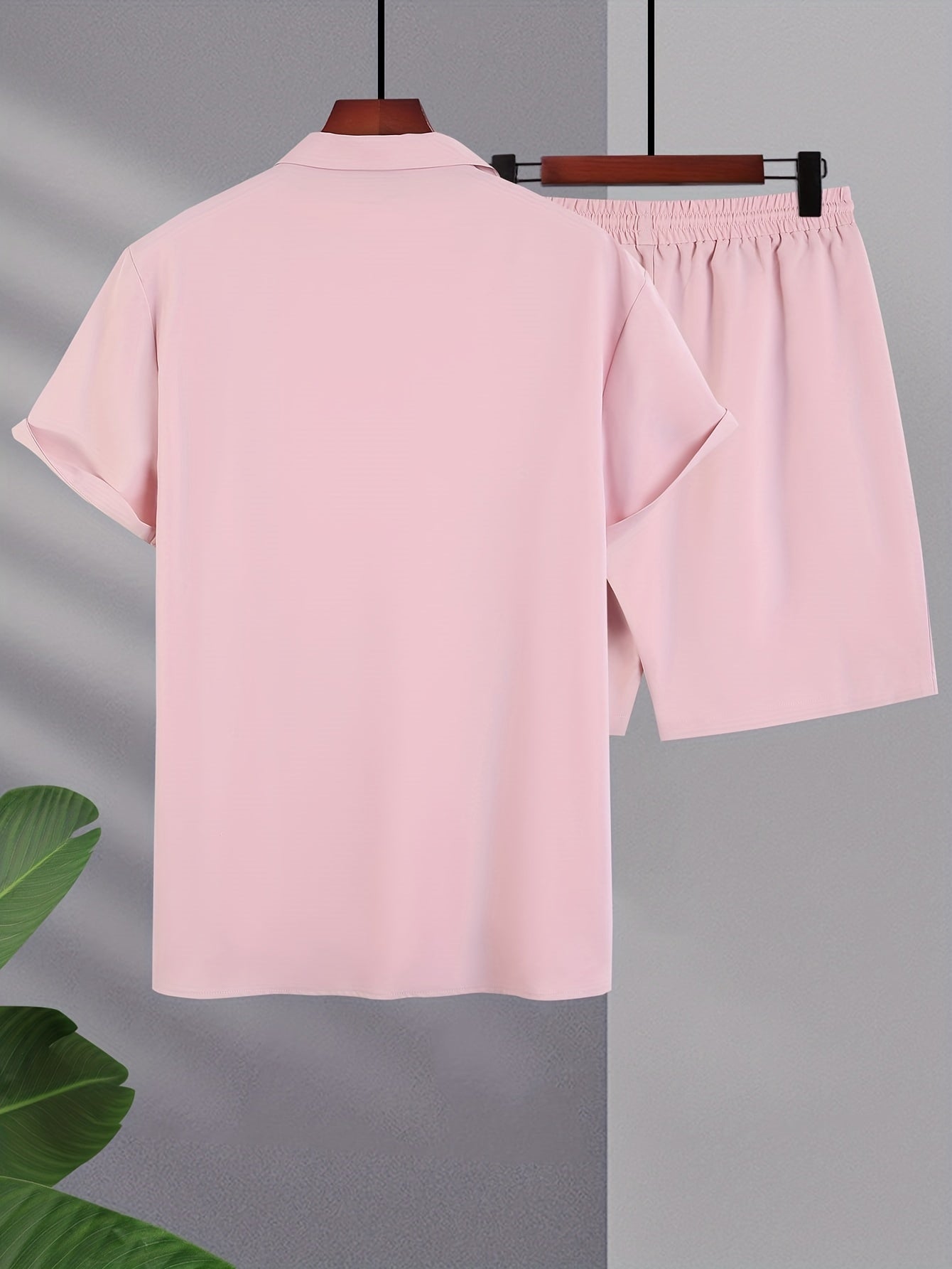 Mens Stylish Lapel Outfit Set - 2 Piece Short Sleeve & Shorts - Ultra-Comfortable Loose Lounge Wear for Effortless Casual Days
