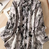 vlovelaw  Allover Print Button Front Shirt, Casual Long Sleeve Shirt For Spring & Fall, Women's Clothing