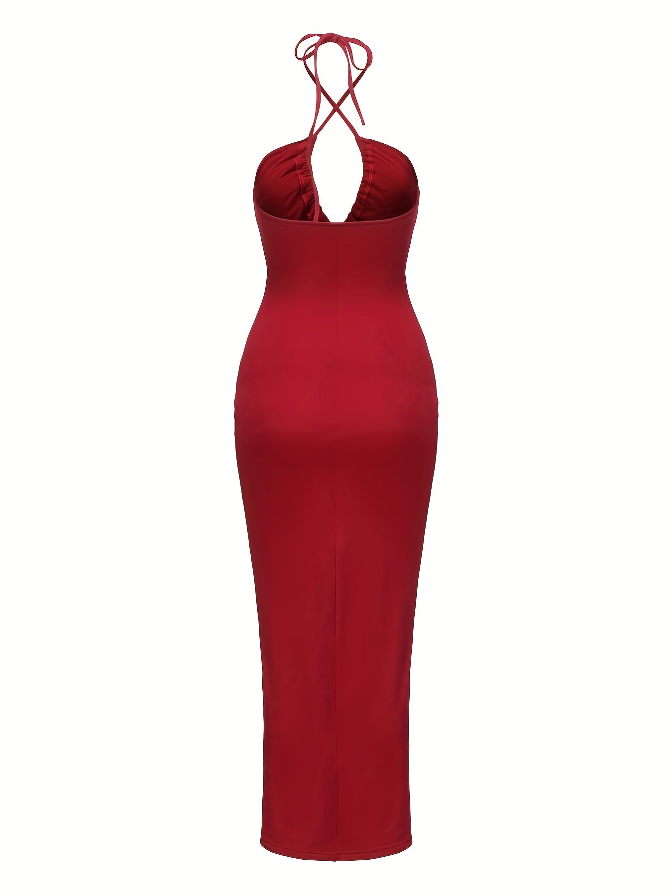 vlovelaw  Solid Ruffled Split Off Shoulder Dress, Nightclub Sexy Bag Hip Drawstring Slim Dress, Women's Clothing