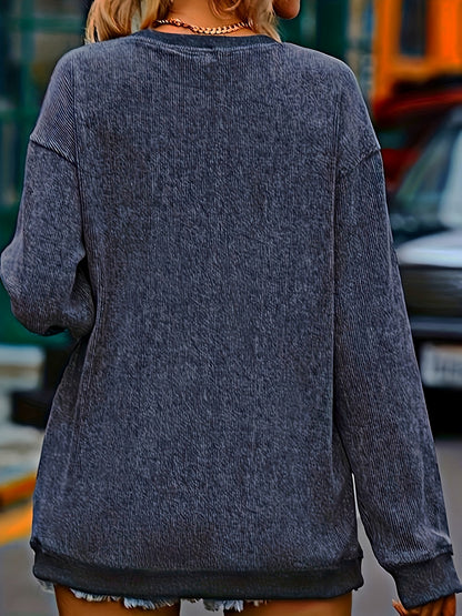 Sparkling Sequin Christmas Crew Neck Sweatshirt for Women - Casual Long Sleeve Pullover, Polyester, Machine Washable