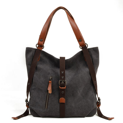 VLOVELAW 2025 Muchuan canvas women's bag casual women's shoulder bag multi-functional backpack bucket crossbody backpack simple and versatile
