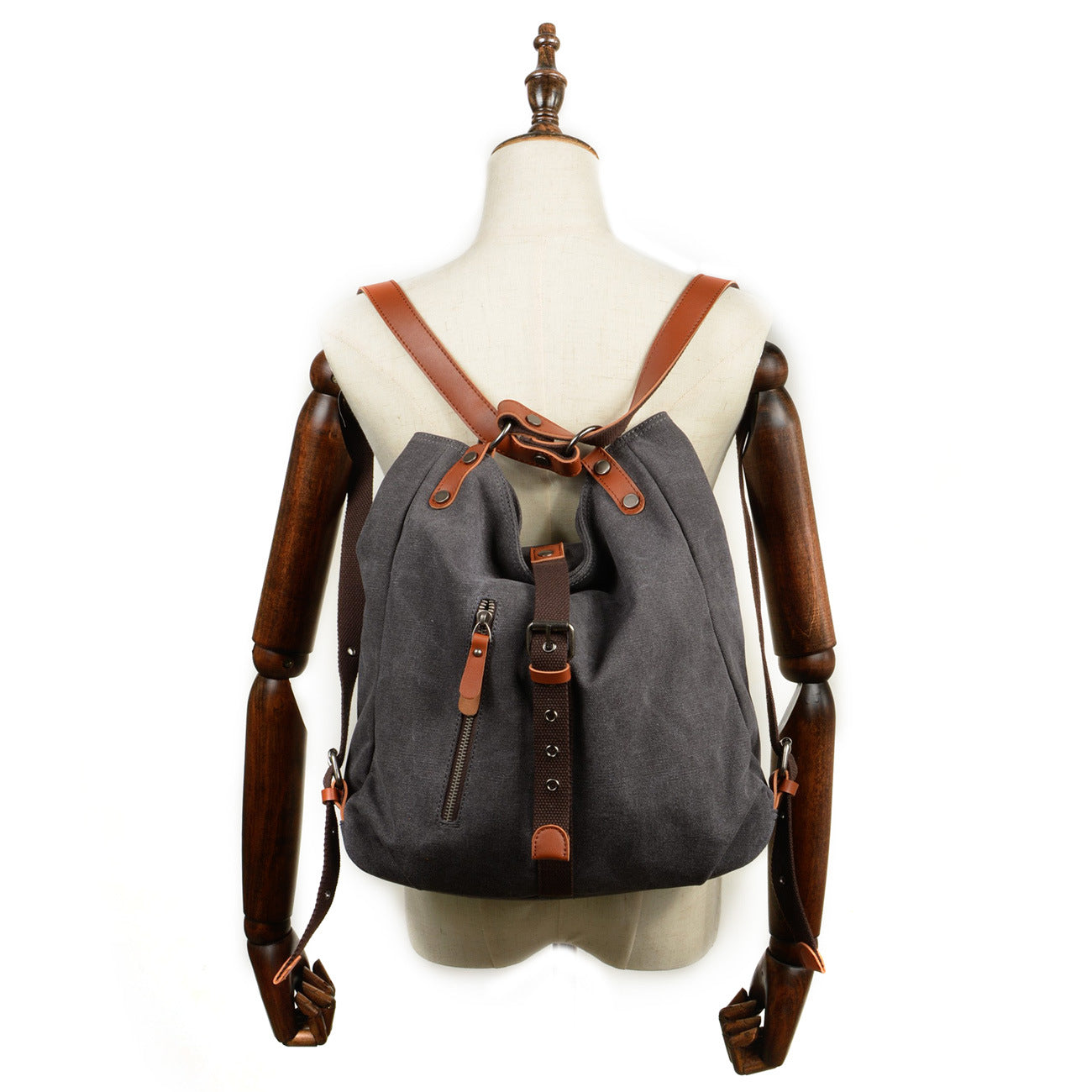 VLOVELAW 2025 Muchuan canvas women's bag casual women's shoulder bag multi-functional backpack bucket crossbody backpack simple and versatile