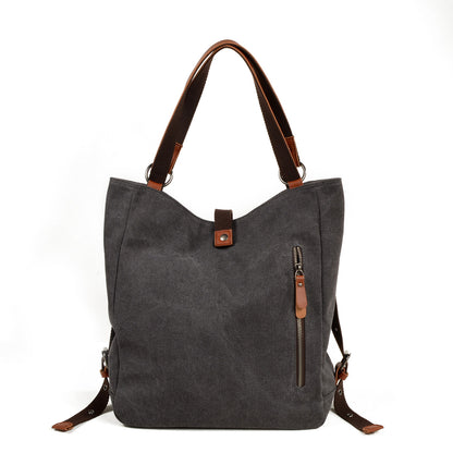 VLOVELAW 2025 Muchuan canvas women's bag casual women's shoulder bag multi-functional backpack bucket crossbody backpack simple and versatile