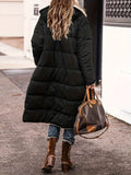 vlovelaw  Zipper Front Color Block Coat, Versatile Long Sleeve Thermal Winter Outwear, Women's Clothing