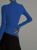 vlovelaw  Elegant Long Sleeve Basic  T-Shirts, Solid Casual  T-Shirts For Spring & Fall, Women's Clothing