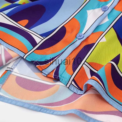 Women's Blouses Shirts ZATRHMBM  Printed Woman Shirts Vintage Long Sleeve Top Button Turn-down Collar Oversized Shirt Elegant Chic Ladies Blouse J230621