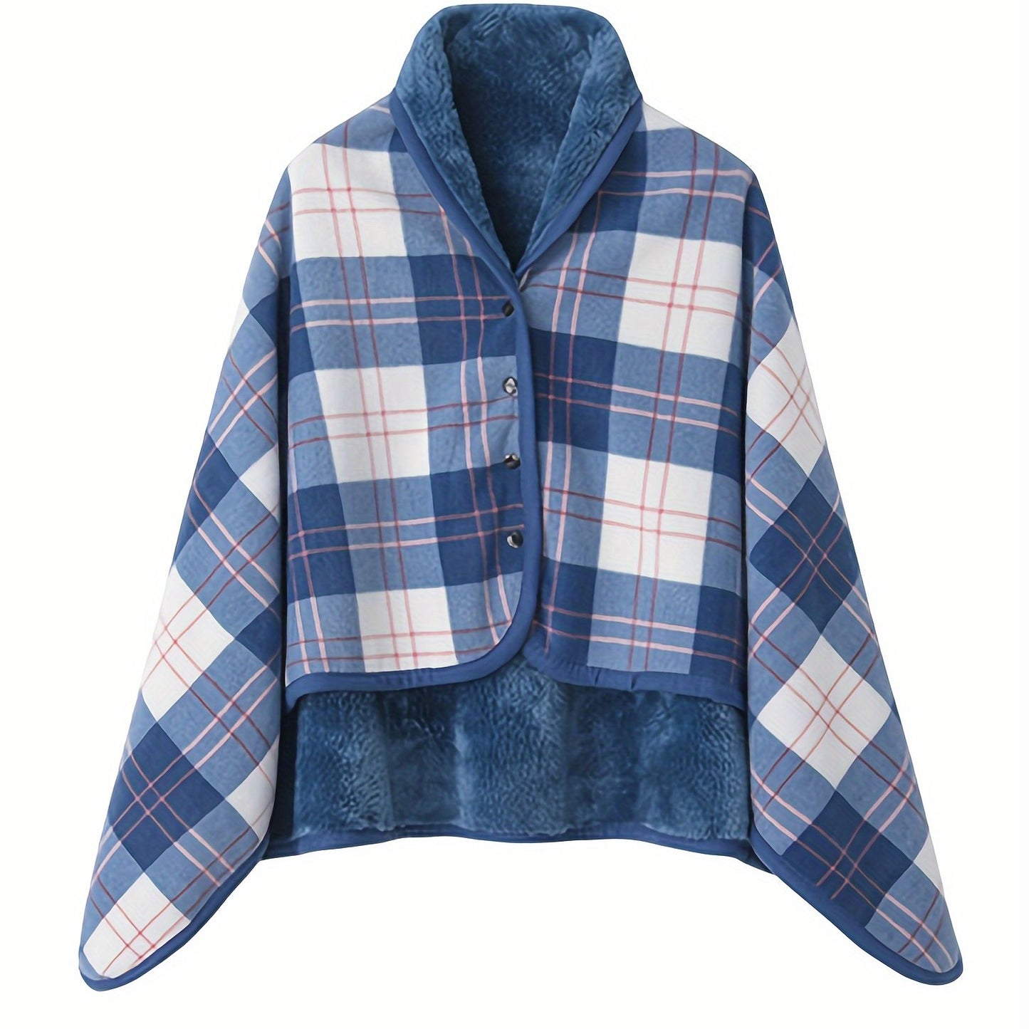 vlovelaw  Men'S Cape Wearable Blanket Flannel Shawl Wrap Comfy Poncho Throw With Buttons Spring Fall Winter Robe