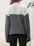 vlovelaw  Long Sleeve Elegant Loose Sweater, High Neck Casual Sweater For Winter & Fall, Women's Clothing