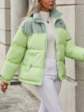 Winter & Fall Zip Up Parka, Long Sleeve Casual Outerwear, Women's Clothing