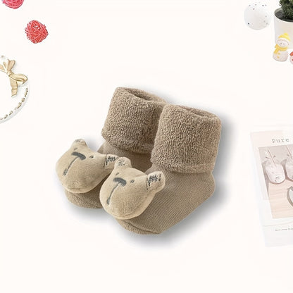 1 Pair Of Baby Autumn And Winter Floor Socks, Newborn Plush Socks, Christmas Socks, Baby Anti-slip Floor Socks, Male And Female Baby Warm Floor Socks, New Cartoon Socks