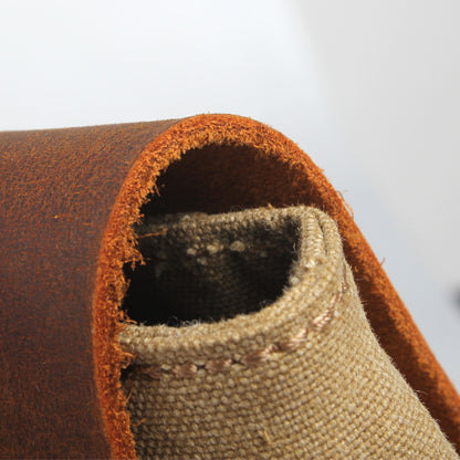 VLOVELAW 2025 Muchuan cloth bag, genuine leather with canvas with genuine leather, 2025 retro mailman bag, one-shoulder messenger bag, portable briefcase.