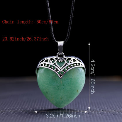 1PC Heart-Shaped Crystal Love Pendant - Healing & Meditation Necklace - Unisex Birthday Gift for Spiritual Enrichment