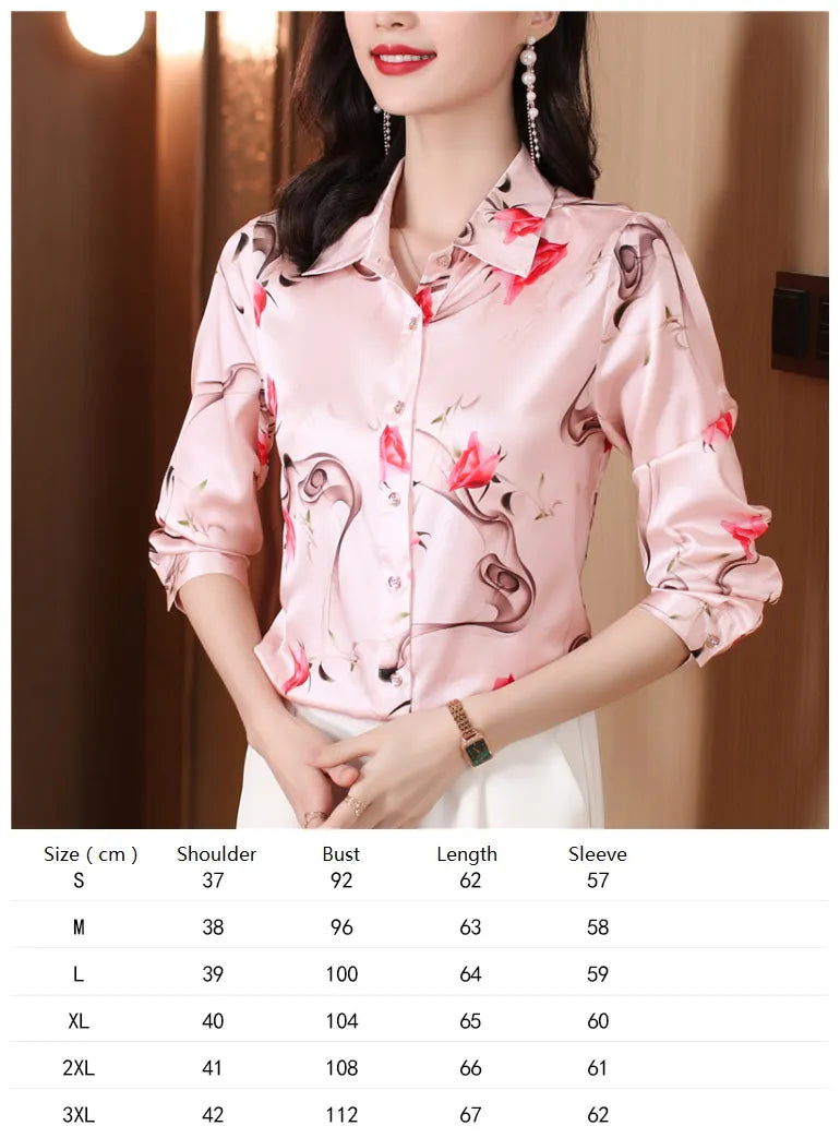 Ribbon Bow Women Silk Print Shirt Polka Dot Long Sleeve Button Up Blouses Office Ladies Casual Shirts Spring Autumn Designer Blouse Fine Elegant Tops Woman
