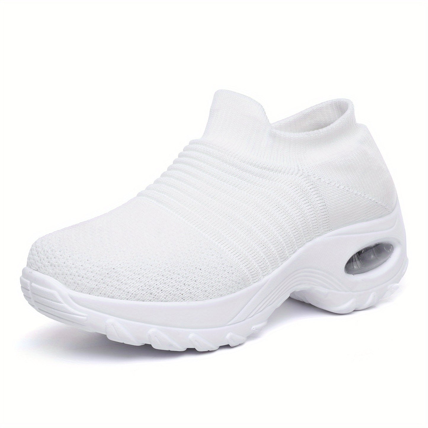 vlovelaw  Women's Air Cushion Sole Sock Sneakers, Lightweight Knit Slip On Shoes, Breathable Running Shoes