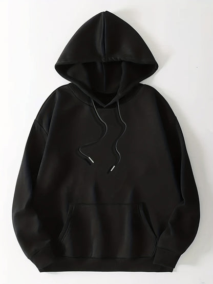 Cute Ghost Graphic Long Sleeve Fleece Hooded Sweatshirts For Halloween, Drawstring Sports Hoodie With Front Pocket, Women's Sporty Sweatshirts