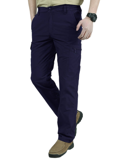 Men's Solid Color Summer Outdoor Thin Breathable Casual Trousers With Multi-pocket Design