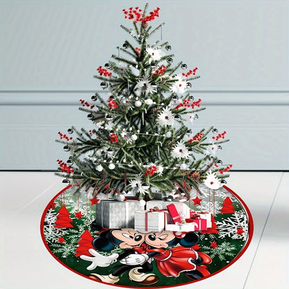 Joyful Christmas Tree Skirt - Modern Polyester Design with Tie Closure, Perfect for Holiday Home & Party Decor
