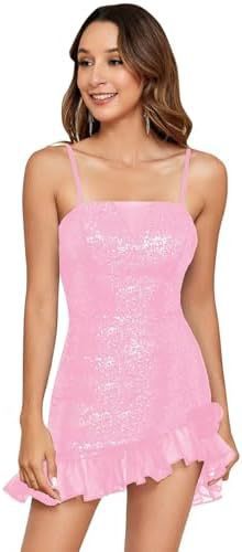 2025magic sequins gradual change color miniskirt  new suspender bead dress hip dress