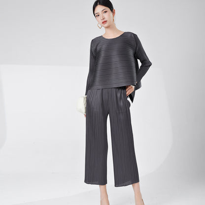 2025 Women's Small Women's Summer Suit Irregular Loose T-Shirt Top Casual Straight Pants Versatile Two-piece Set