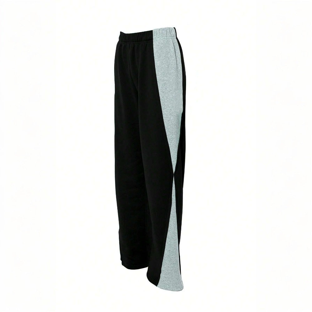 New  women's clothing trend casual pants popular autumn and winter new contrasting color loose elastic waist wide-leg pants