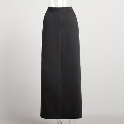 KKBOXLY Cross-border split skirt women's New autumn and winter new high-waisted temperament commuter skirt 2025 A-shaped dress