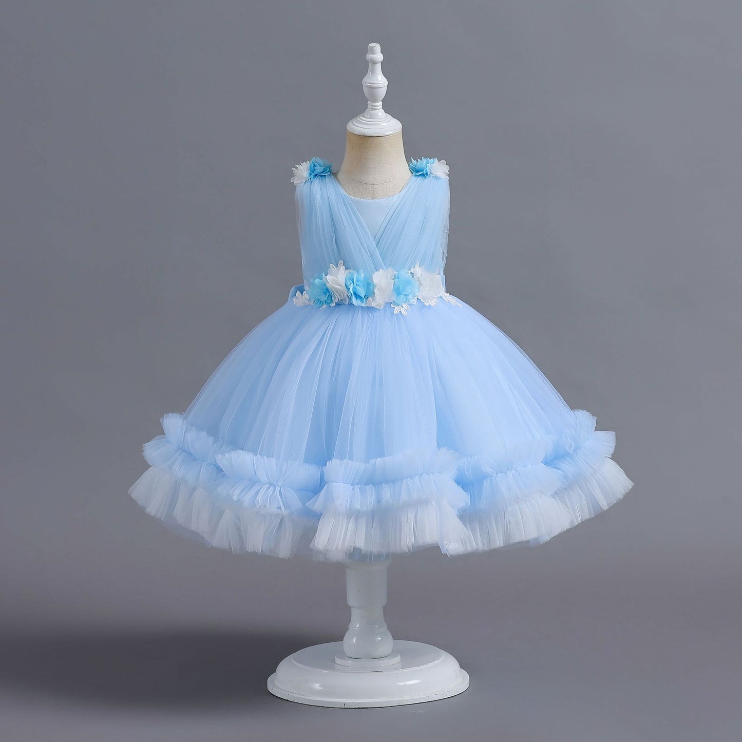 Hot Trade New Children's Dress Tulle Tutu Cake Dress Princess Dress Girl Flower Girl's One-Year Birthday Baby Dress