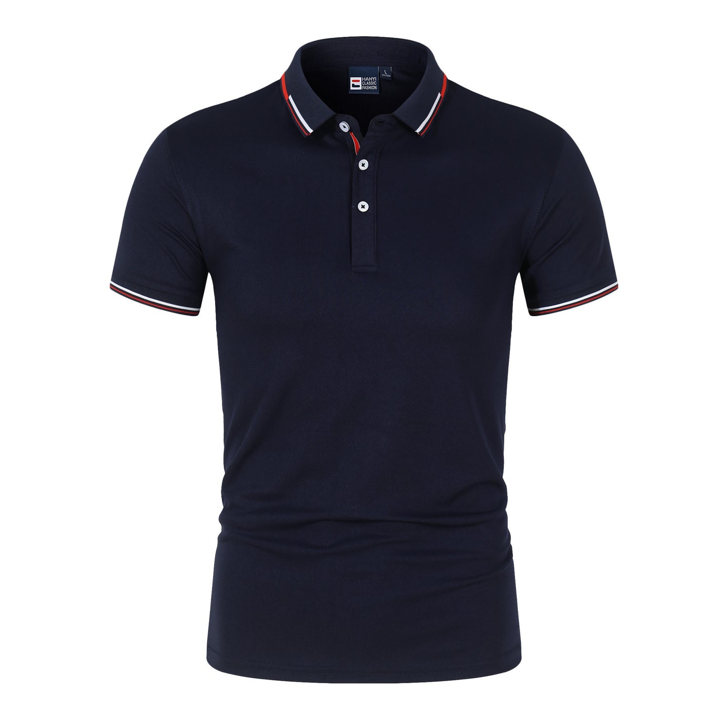 VLOVELAW 2025 New new solid color men's Polo shirt Popular trade large size light plate stand-up collar T-shirt  loose short sleeves, trendy