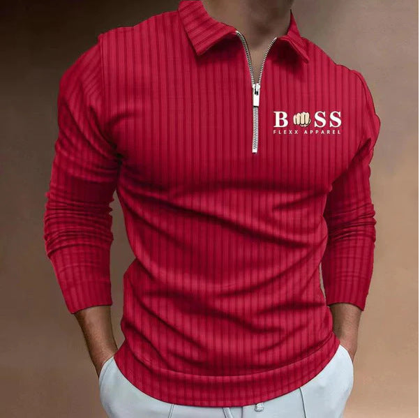 VLOVELAW 2025 Popular, , Autumn and Winter Express  New POLO Shirt Zipper Striped Long Sleeve Men's Polo Shirt