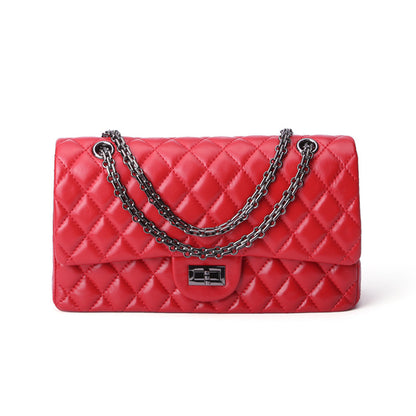 VLOVELAW 2025 Classic fashion sheepskin rhombus chain bag genuine leather simple shoulder messenger bag lock texture multi-functional small square bag