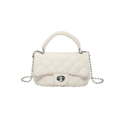 VLOVELAW 2025 Premium sense small fragrant wind rhombus chain portable small bag women's popular fashion with solid color shoulder messenger bag