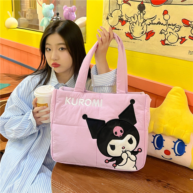 VLOVELAW New Cartoon Cute down Cloth Handbag Pacha Dog Shoulder Bag Melody Clow M Tote Bag